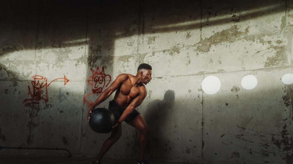 a man lifting weights
